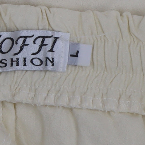 Moffi Fashion Men’s Beige Cargo Shorts L Lightweight Cotton