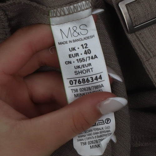 Marks and Spencer Womens Beige Size 12 Straight Leg Business Trousers