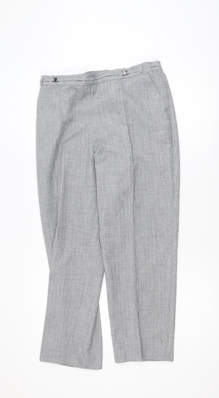 Marks and Spencer Women Grey Size 12 Short Dress Pants