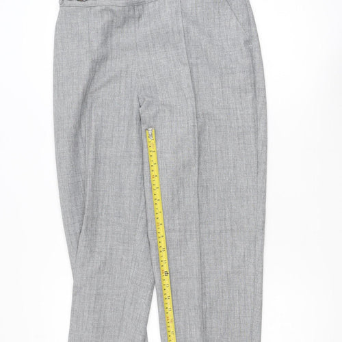 Marks and Spencer Women Grey Size 12 Short Dress Pants