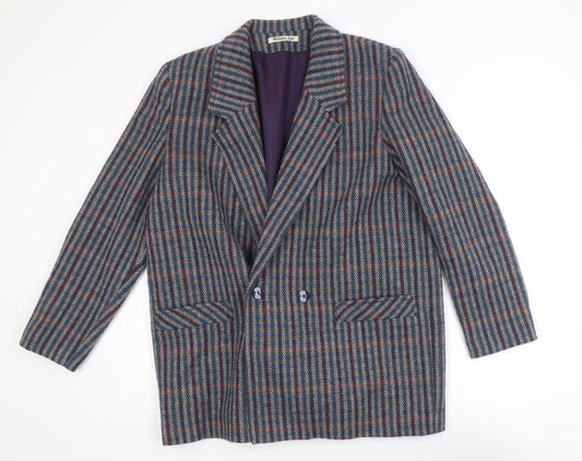 William Lett Women's Multicoloured Wool Double-Breasted Blazer Size 14