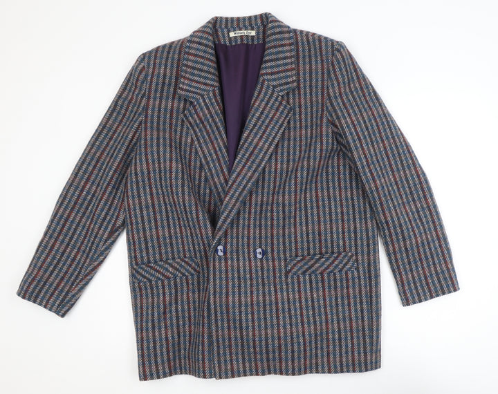 William Lett Women's Multicoloured Wool Double-Breasted Blazer Size 14