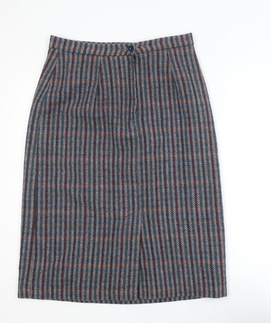 William Leith Women’s Multicoloured Wool Tweed Pencil Skirt Size 14