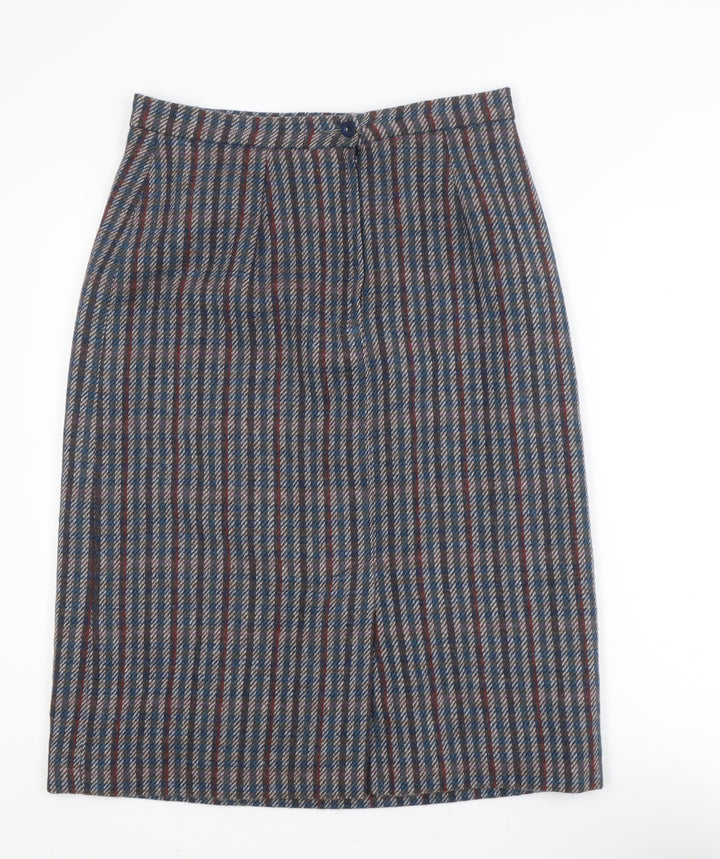 William Leith Women’s Multicoloured Wool Tweed Pencil Skirt Size 14