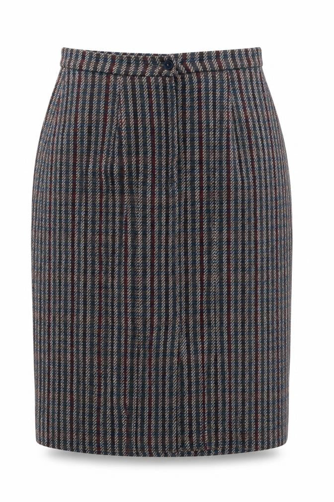 William Leith Women’s Multicoloured Wool Tweed Pencil Skirt Size 14