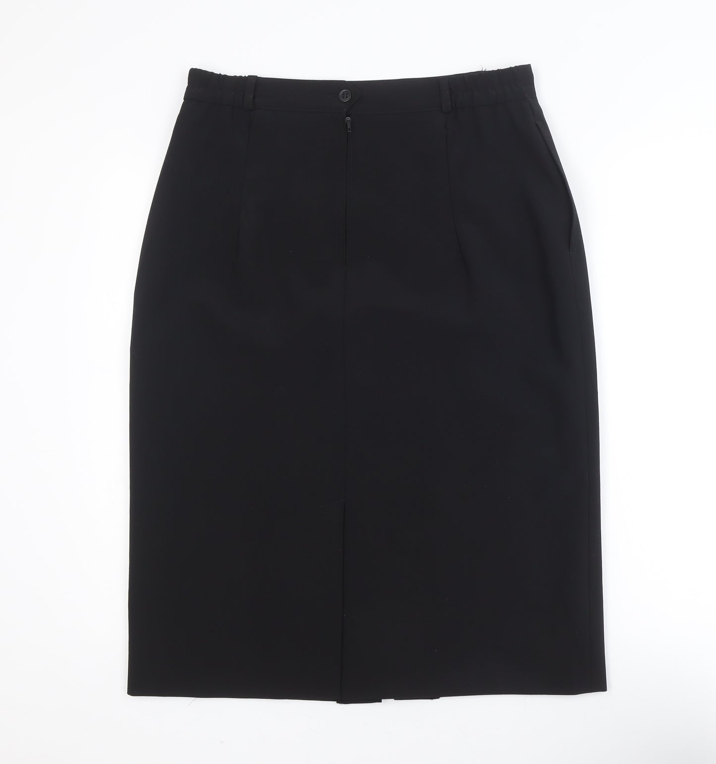 Bianca Womens Black Wool Blend Pencil Skirt Size 14 Workwear