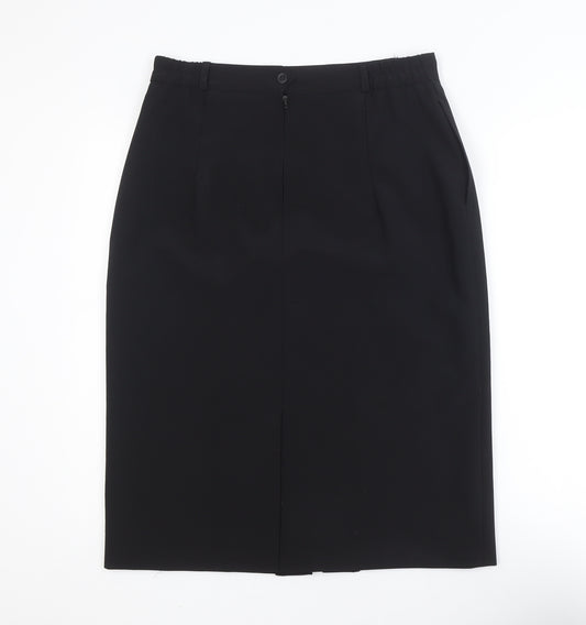 Bianca Womens Black Wool Blend Pencil Skirt Size 14 Workwear