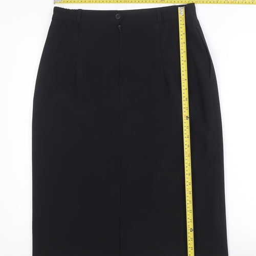 Bianca Womens Black Wool Blend Pencil Skirt Size 14 Workwear