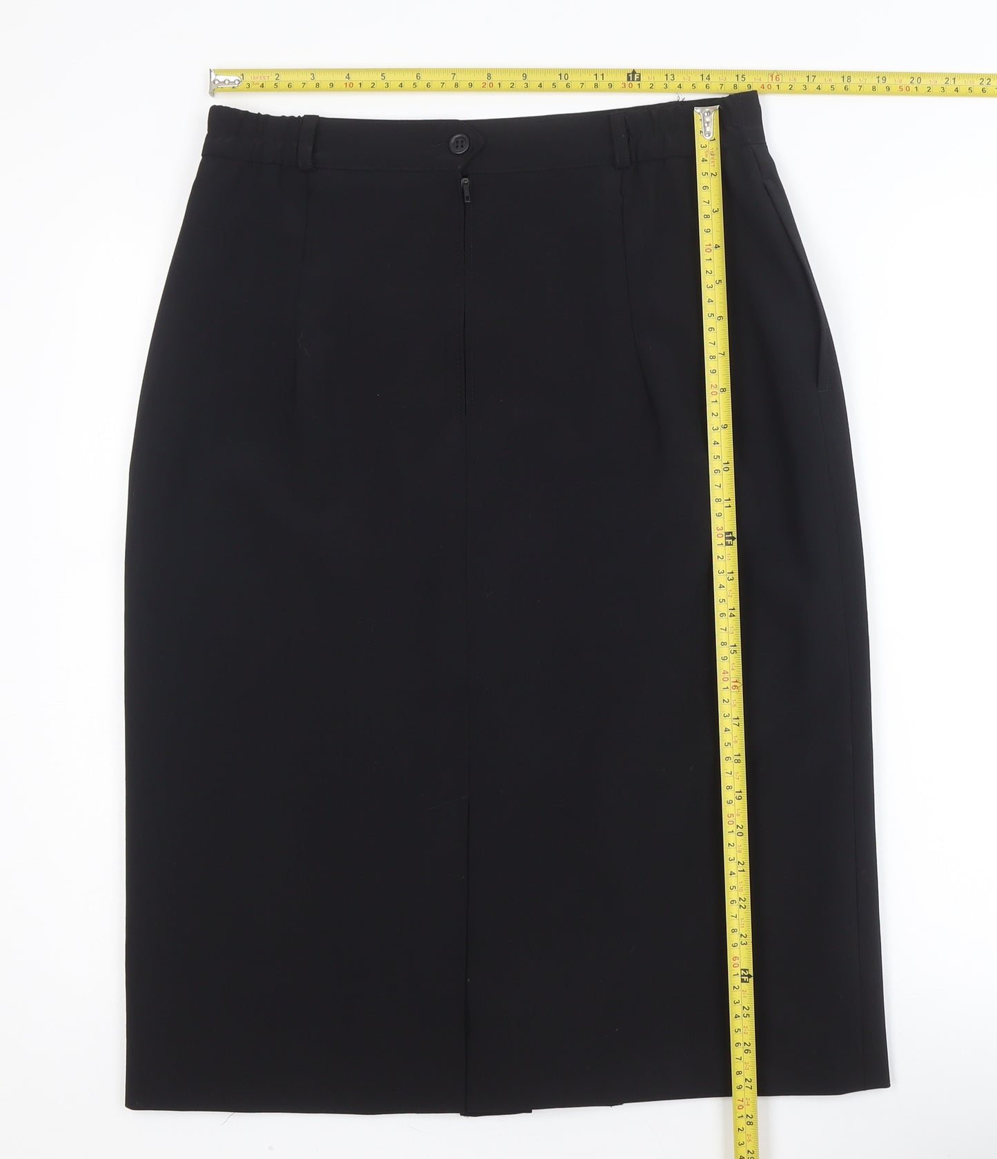 Bianca Womens Black Wool Blend Pencil Skirt Size 14 Workwear
