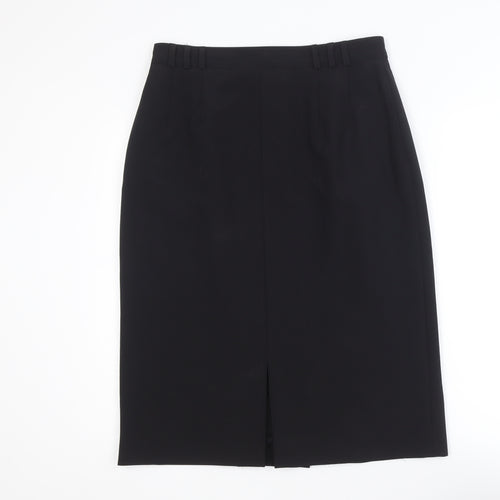 Bianca Womens Black Wool Blend Pencil Skirt Size 14 Workwear
