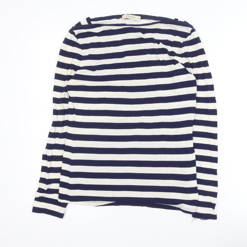 Oasis Women’s Blue Striped Long Sleeve Jersey Top Size 12