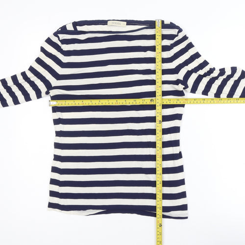 Oasis Women’s Blue Striped Long Sleeve Jersey Top Size 12