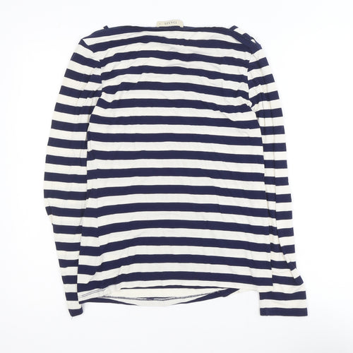 Oasis Women’s Blue Striped Long Sleeve Jersey Top Size 12