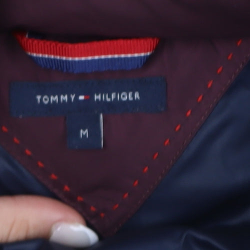 Tommy Hilfiger Womens Burgundy Hooded Puffer Jacket Size M