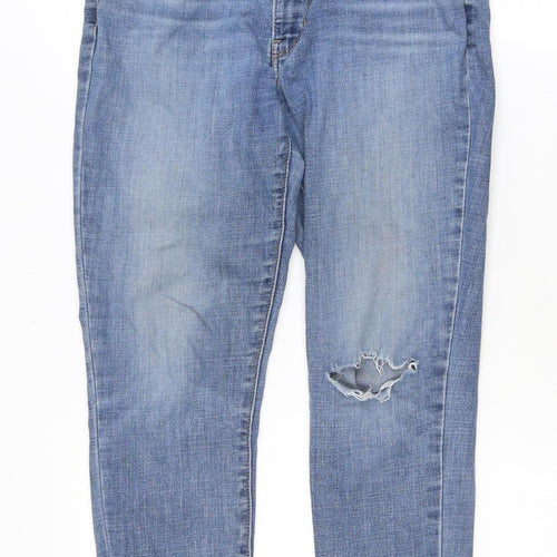 Levi’s 711 Skinny Women’s Blue Distressed Mid-Rise Jeans Size 30