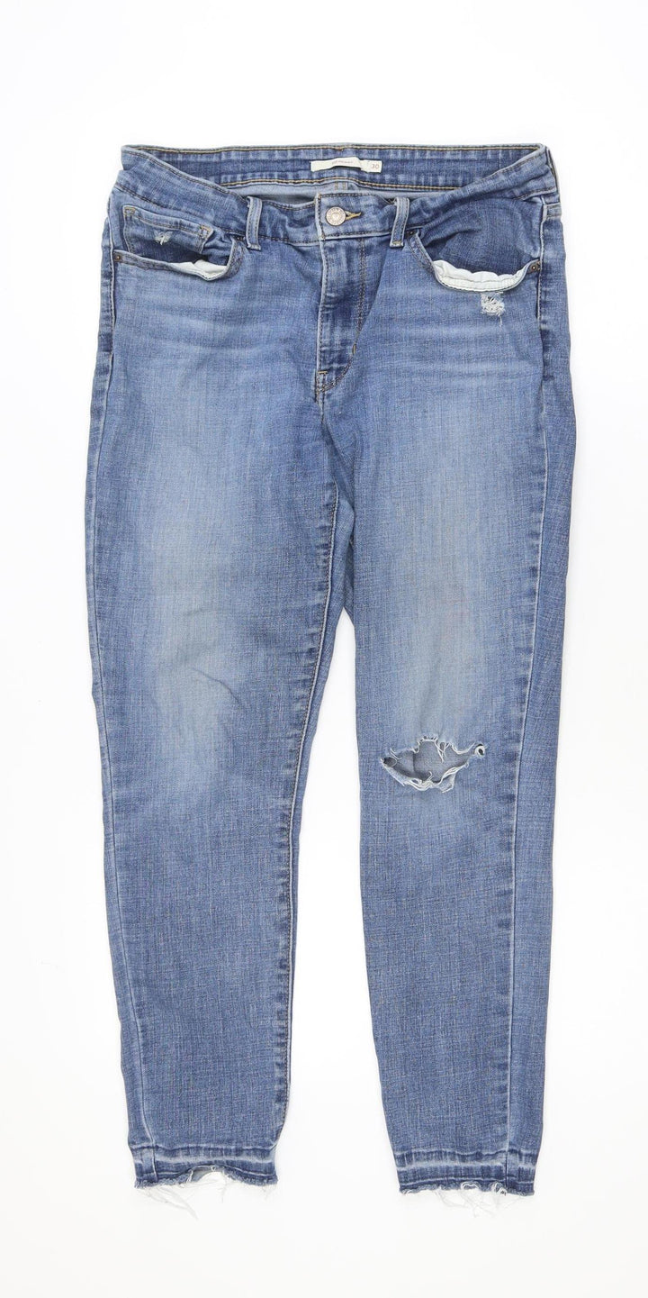 Levi’s 711 Skinny Women’s Blue Distressed Mid-Rise Jeans Size 30