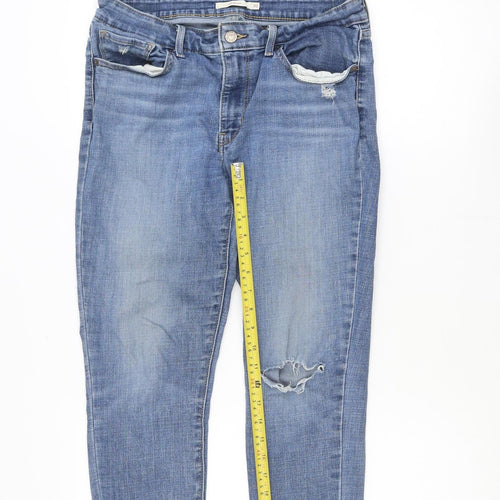 Levi’s 711 Skinny Women’s Blue Distressed Mid-Rise Jeans Size 30
