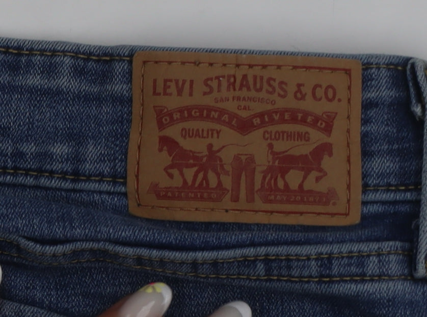 Levi’s 711 Skinny Women’s Blue Distressed Mid-Rise Jeans Size 30