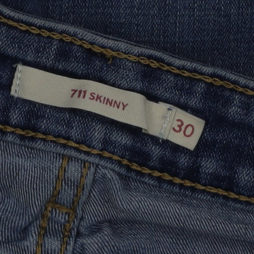 Levi’s 711 Skinny Women’s Blue Distressed Mid-Rise Jeans Size 30