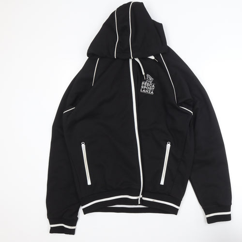 James Ross Collection Men's Black XL Track Jacket Hooded Windproof