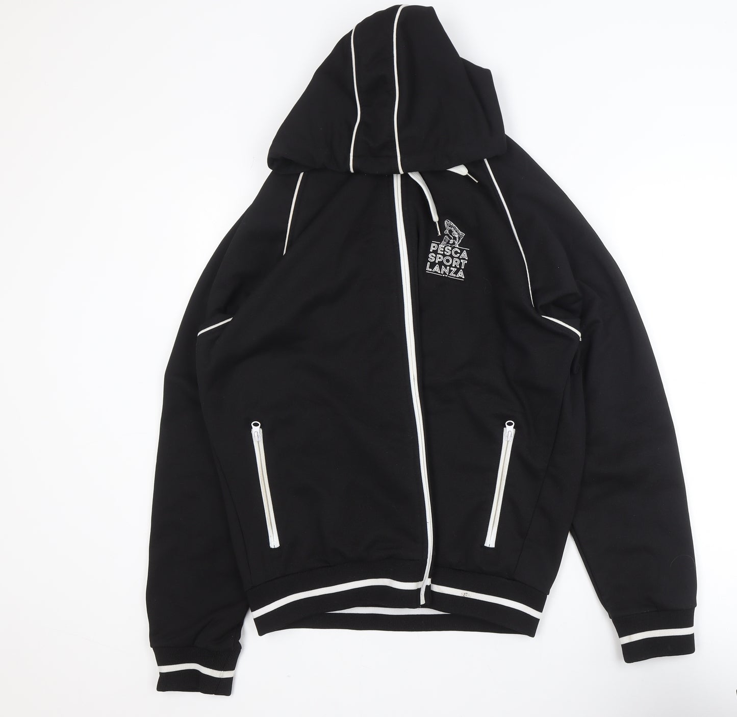 James Ross Collection Men's Black XL Track Jacket Hooded Windproof