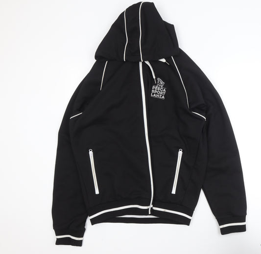 James Ross Collection Men's Black XL Track Jacket Hooded Windproof
