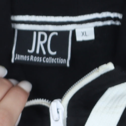 James Ross Collection Men's Black XL Track Jacket Hooded Windproof