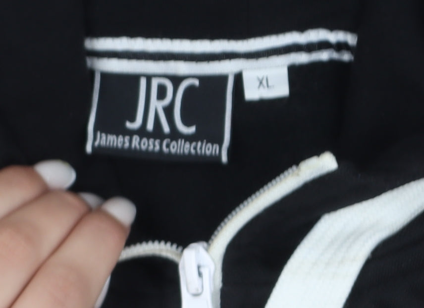 James Ross Collection Men's Black XL Track Jacket Hooded Windproof