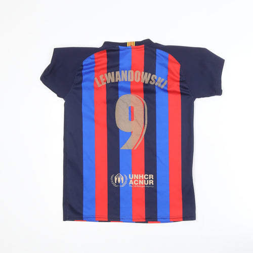FC Barcelona Boys Blue & Red Short Sleeve Football Shirt Size 12