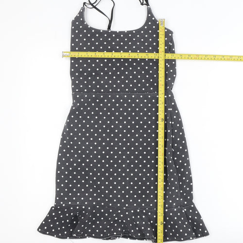 In The Style Women Black Polka Dot Slip Dress Size 8