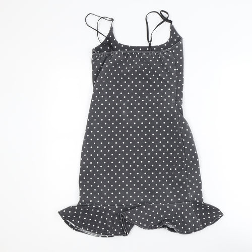 In The Style Women Black Polka Dot Slip Dress Size 8