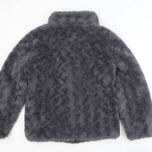 Dorothy Perkins Women's Grey Faux Fur Jacket Size 10 Regular