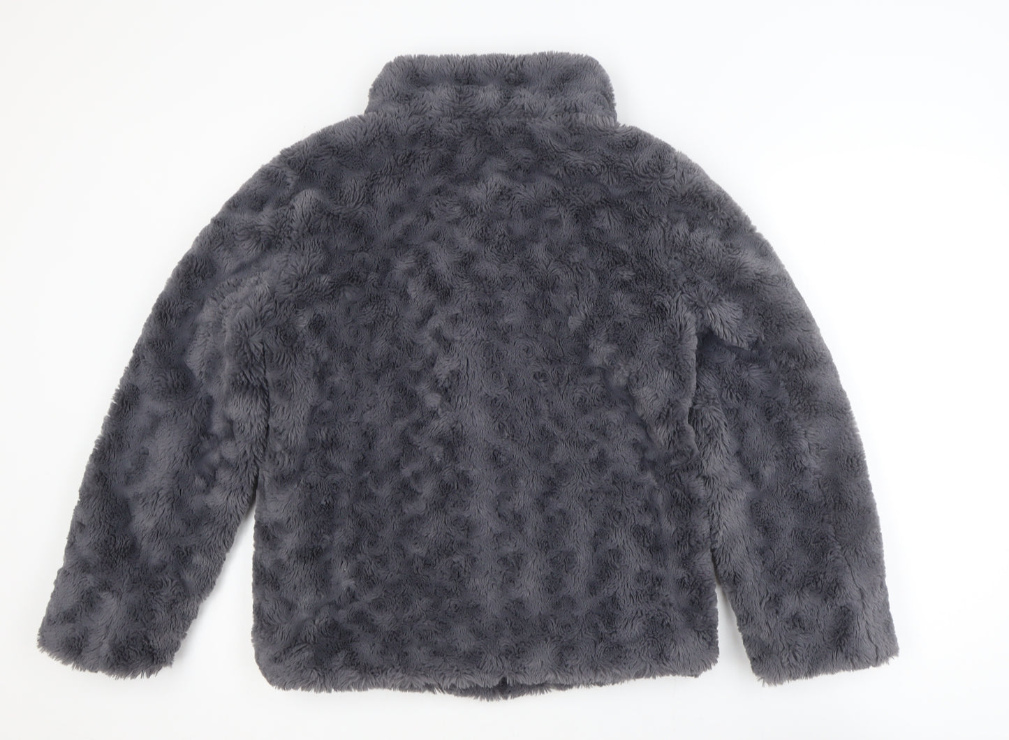 Dorothy Perkins Women's Grey Faux Fur Jacket Size 10 Regular