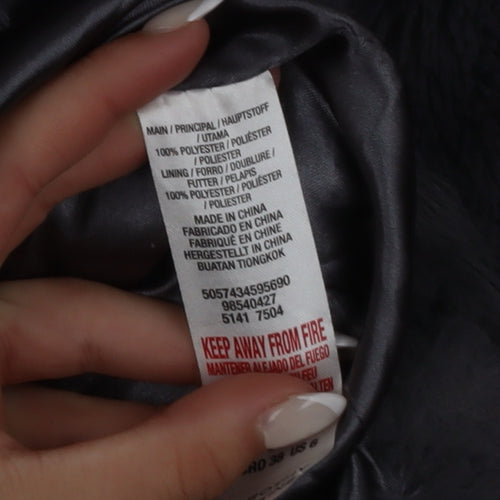 Dorothy Perkins Women's Grey Faux Fur Jacket Size 10 Regular