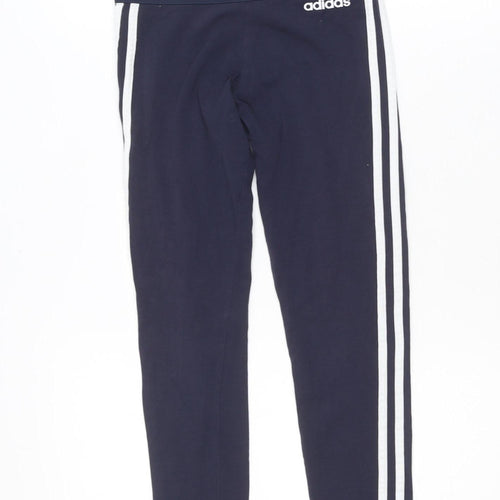 Adidas Womens Blue XS Ankle Leggings Stretch Cotton Athleisure