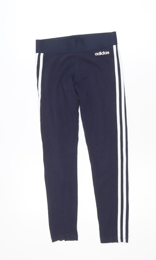 Adidas Womens Blue XS Ankle Leggings Stretch Cotton Athleisure