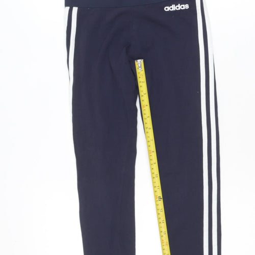 Adidas Womens Blue XS Ankle Leggings Stretch Cotton Athleisure