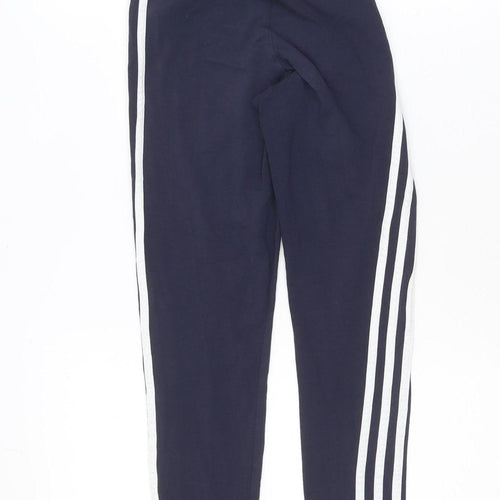 Adidas Womens Blue XS Ankle Leggings Stretch Cotton Athleisure