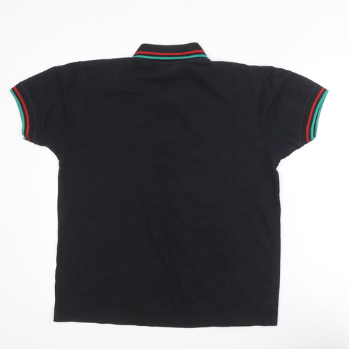 Força Portugal Men's Black Polo Shirt M Short Sleeve Embroidered Logo