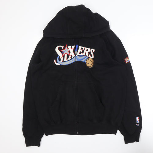 Champion Men's Black XL Sixers Full Zip Hooded Track Jacket