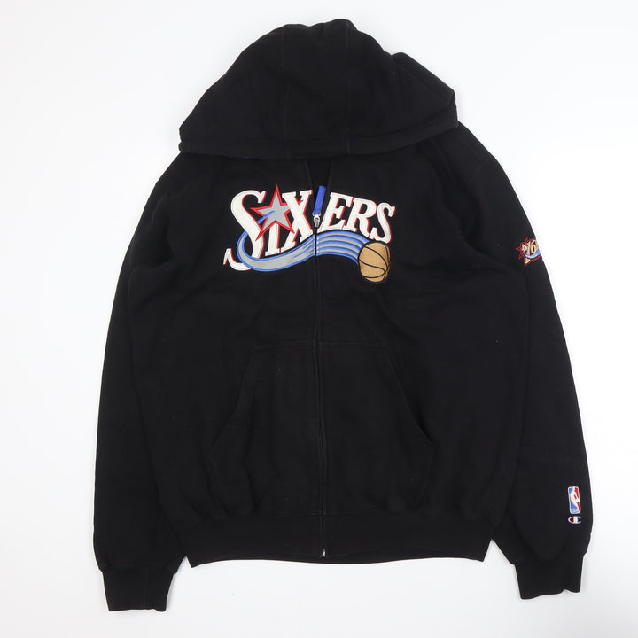 Champion Men's Black XL Sixers Full Zip Hooded Track Jacket