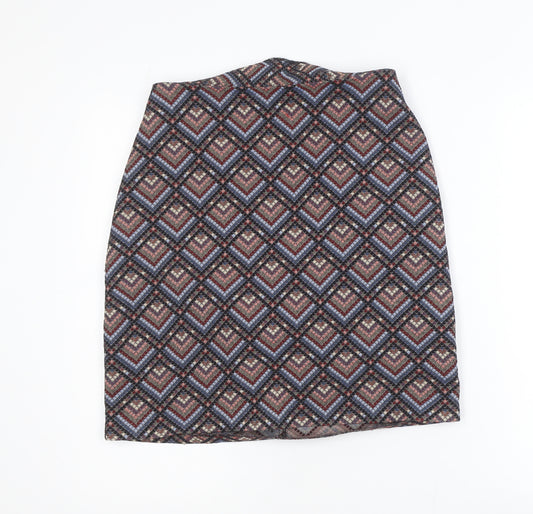 Dunnes Women’s Multicoloured Diamond Tweed Pencil Skirt Size 10