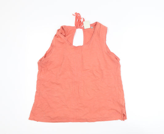 Weird Fish Womens Pink Cotton Halter Neck Sleeveless Tank Top Size 12