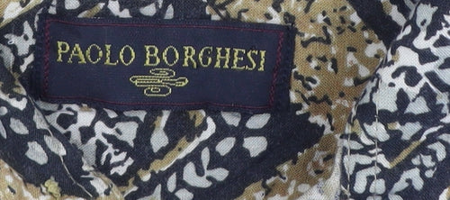 Paolo Borghesi Women’s Brown Geometric Button-Up Shirt L Viscose