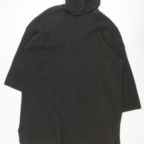 Barbour Women's Black Knit Shift Dress Size 16 Roll Neck Jumper Dress