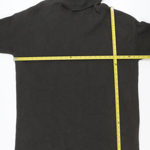Barbour Women's Black Knit Shift Dress Size 16 Roll Neck Jumper Dress