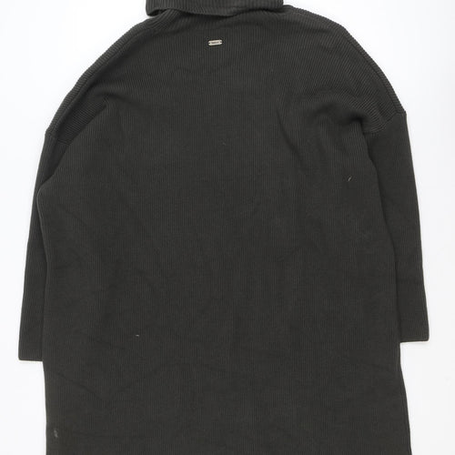 Barbour Women's Black Knit Shift Dress Size 16 Roll Neck Jumper Dress