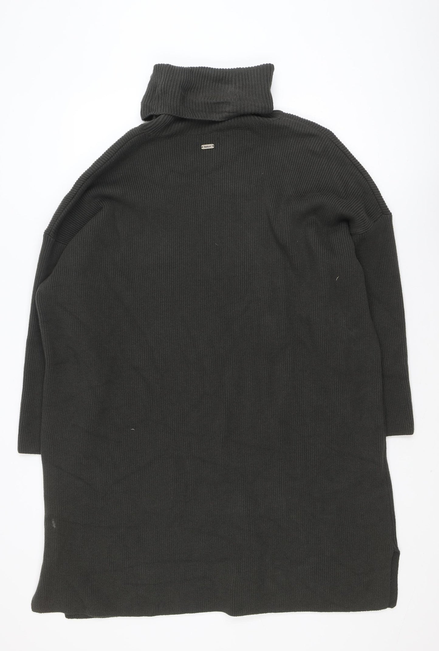 Barbour Women's Black Knit Shift Dress Size 16 Roll Neck Jumper Dress