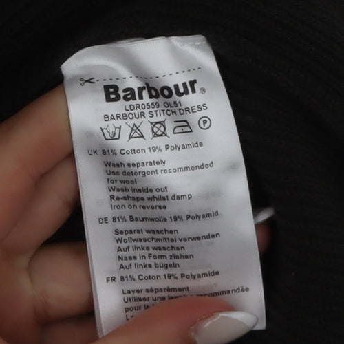 Barbour Women's Black Knit Shift Dress Size 16 Roll Neck Jumper Dress