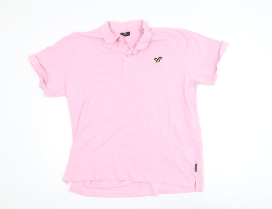 Voi Jeans Men's Pink 2XL Cotton Short Sleeve Polo Shirt